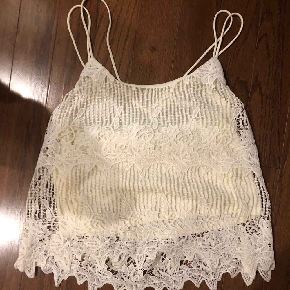 White lace tank top